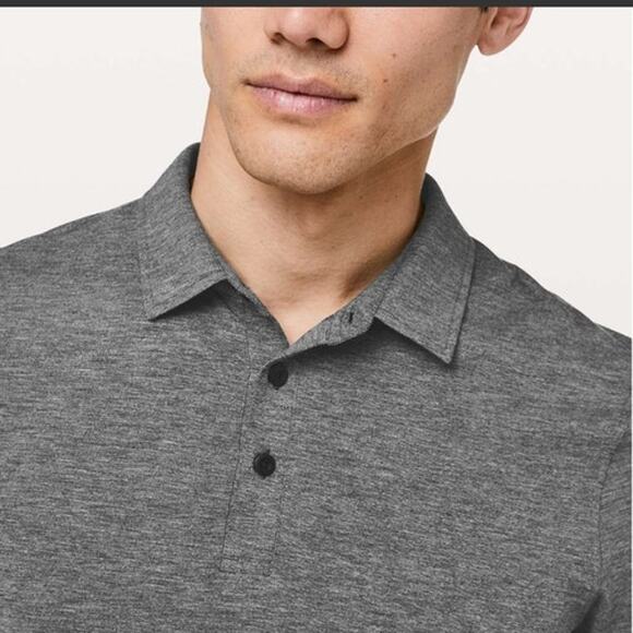 Lululemon Evolution Polo Heathered Black size M - Picture 2 of 9